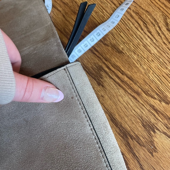 Rag and Bone Aston Mini Crossbody Stone Grey and Black Logo Suede Leather Womens - Picture 16 of 16